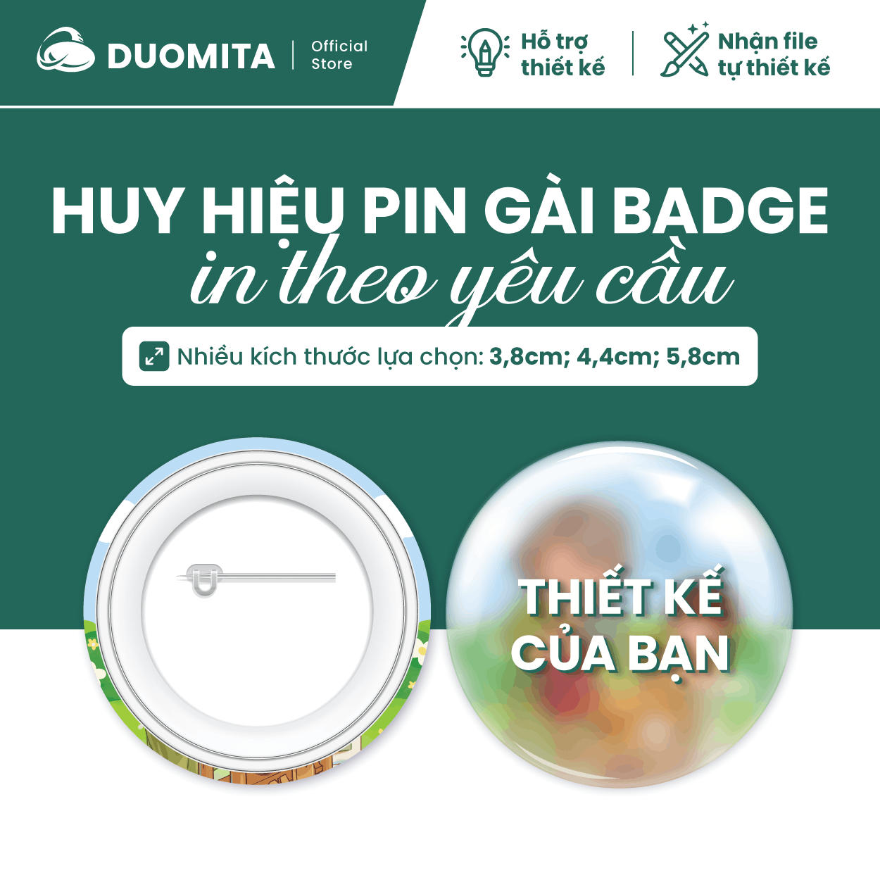 [ IN THEO YÊU CẦU ] - Combo huy hiệu Pin gài Badge