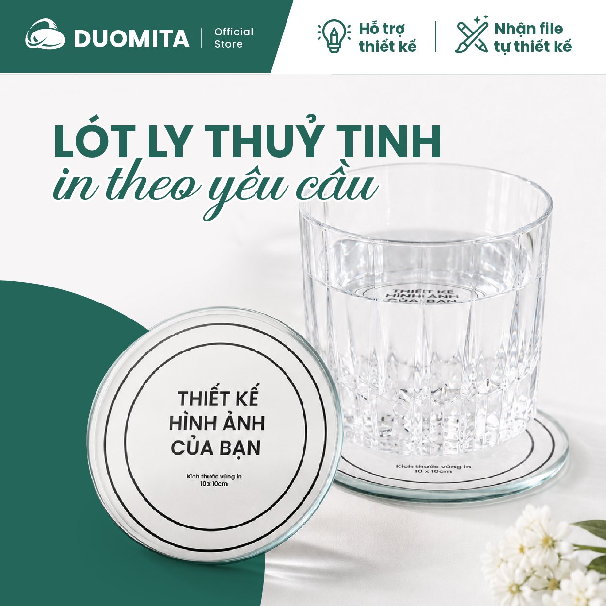 [ IN THEO YÊU CẦU] – Lót ly thuỷ tinh